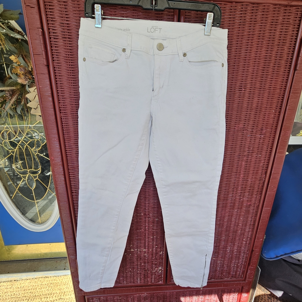 LOFT Women's Cream Ankle Jeans